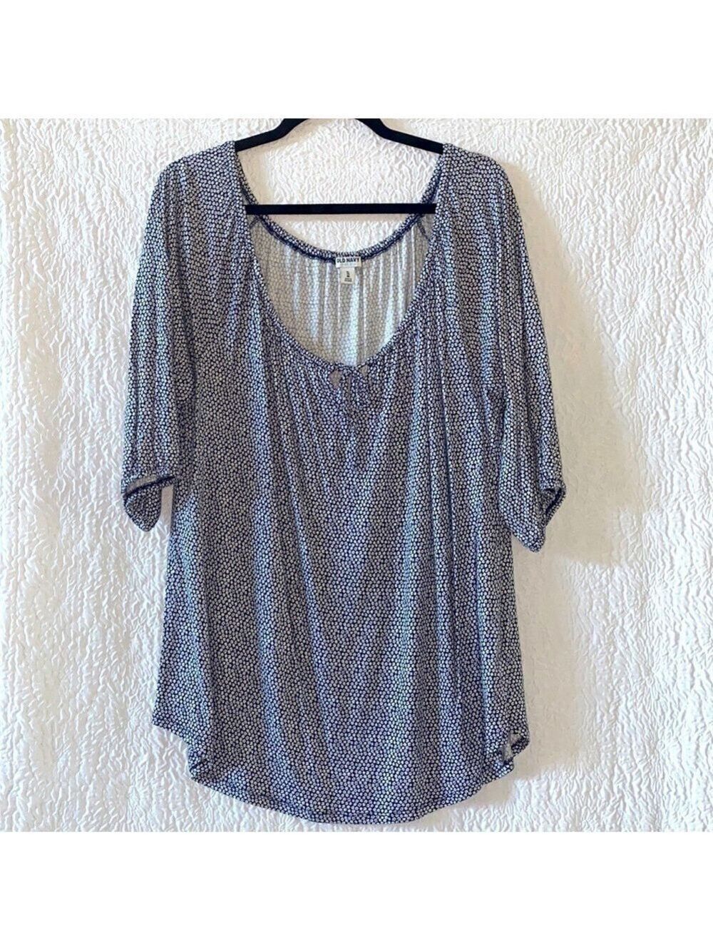 Old Navy Peasant Floral Print 3/4 Sleeve Top
